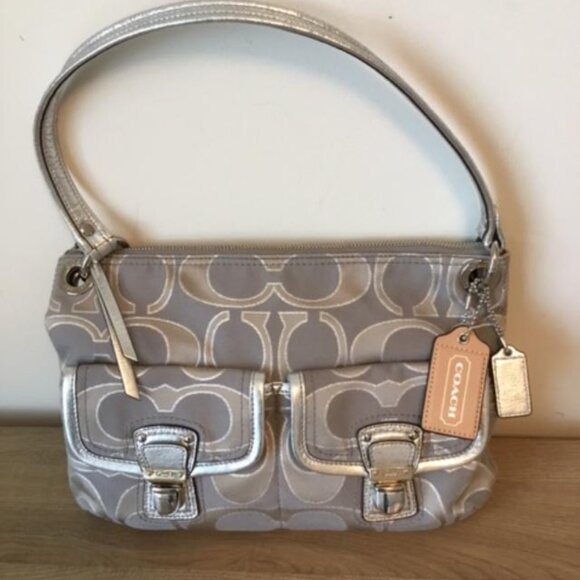 Coach 18980 Poppy Metallic Signature Shoulder/Crossbody- 3 Hang Tags - Dustbag - Picture 4 of 14
